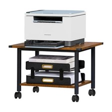 Under Desk Printer Stand, 2-Tier Industrial Mobile Printer Table with Storage...