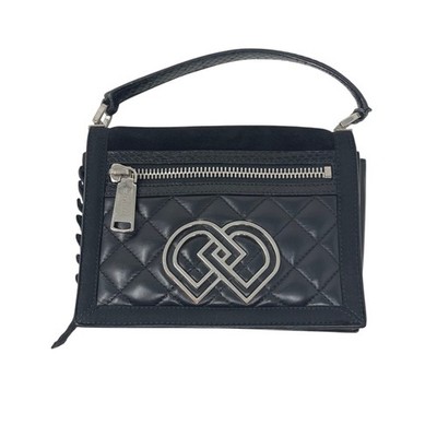 Dsquared2   Quilted DD Crossbody Shoulder Bag   Handbag - Black Leather & Suede