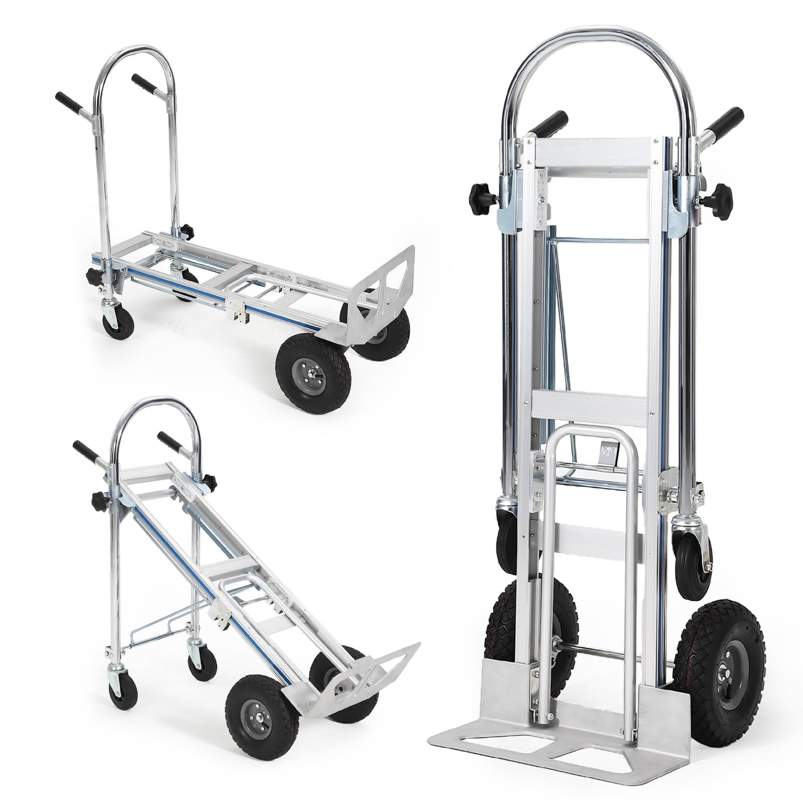 Aluminum Convertible Hand Truck Platform Dolly Cart ,Folding Mover Cart w/Wheels