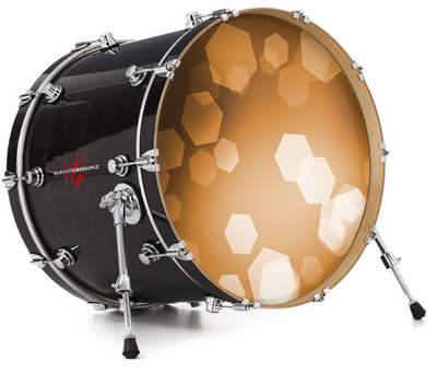 Vinyl Skin Decal Wrap fits 22'' Bass Kick Drum - Bokeh Hex Orange