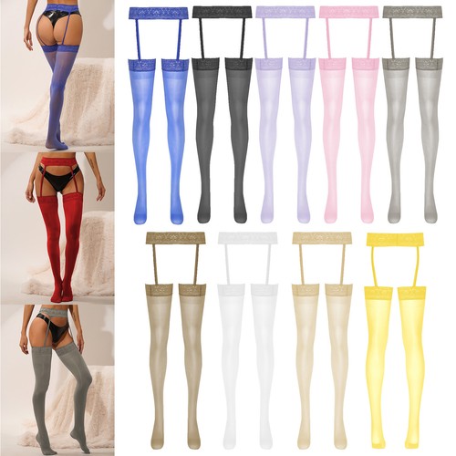 Womens Stockings Floral Lace Pantyhose Patchwork Lingerie Stretchy Nightwear - Picture 3 of 81