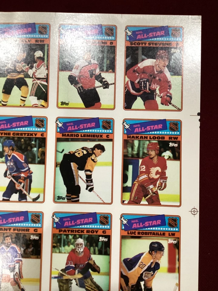 1988 (RARE) Topps Hockey "Uncut Sticker Sheet" (6) Gretzky's with (6) Total Sets - Image 3 of 4