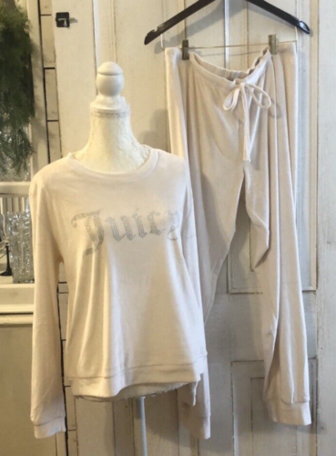 NWT Juicy Couture Top and Pant Set Velour Lounge Wear Sleepwear Size XL L/S - 第 1/15 張圖片