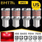 4pcs 1156 7506 P21W Red LED Brake Stop Tail Light Bulbs 4000lm for BMW 328i 325i