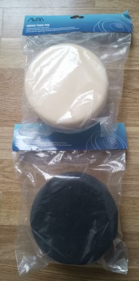 AVAA Schleifmittel Schwarzschaum & Weißschaum 150 mm Pads mit Trägerplatte M14, rund 