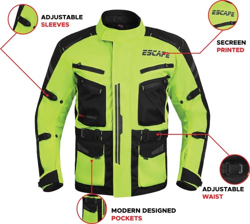 Mens Durable Waterproof motorcycle Jacket for adventures CE Armor Riding Jacket - Picture 13 of 38