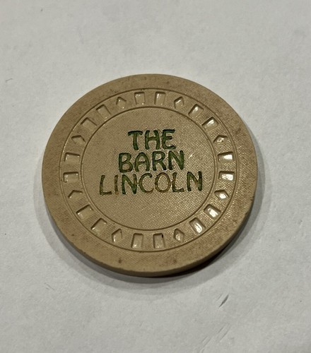 Vintage “The Barn Lincoln” CA California Tan Poker Chip .25¢ 25 Cent Quarter