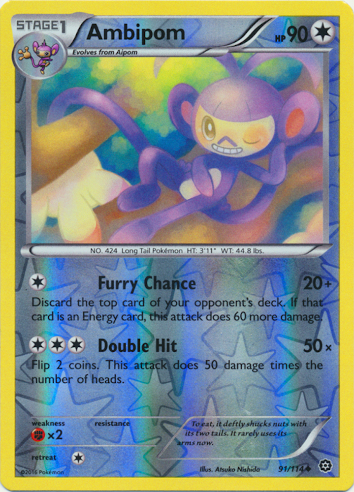 Ambipom 91/114 XY Steam Siege REVERSE HOLO MINT! Pokemon | eBay
