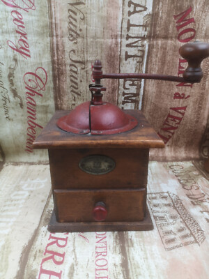 Antique French MUTZIG FRAMONT Wood Coffee Grinder Coffee