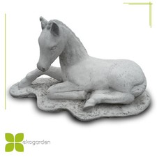 Liegendes Pferd Skulptur 413 Steinfigur Steinguss Deko Schmuck Figur H-24cm