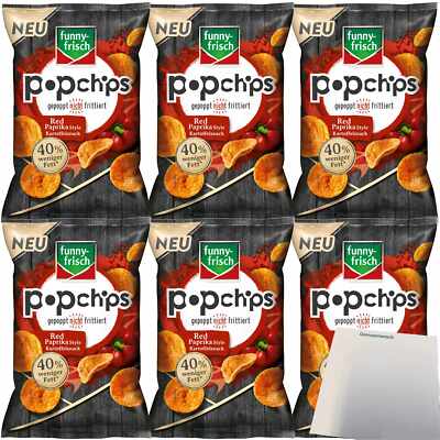 funny-frisch Popchips Red Paprika Kartoffelsnack 40% weniger Fett 6x80g Pack usy