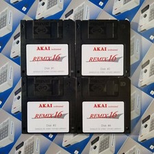 Akai Remix 16 Sound Library Completo 4 DISCHI Drum Kit Sample Pack Floppy Disk