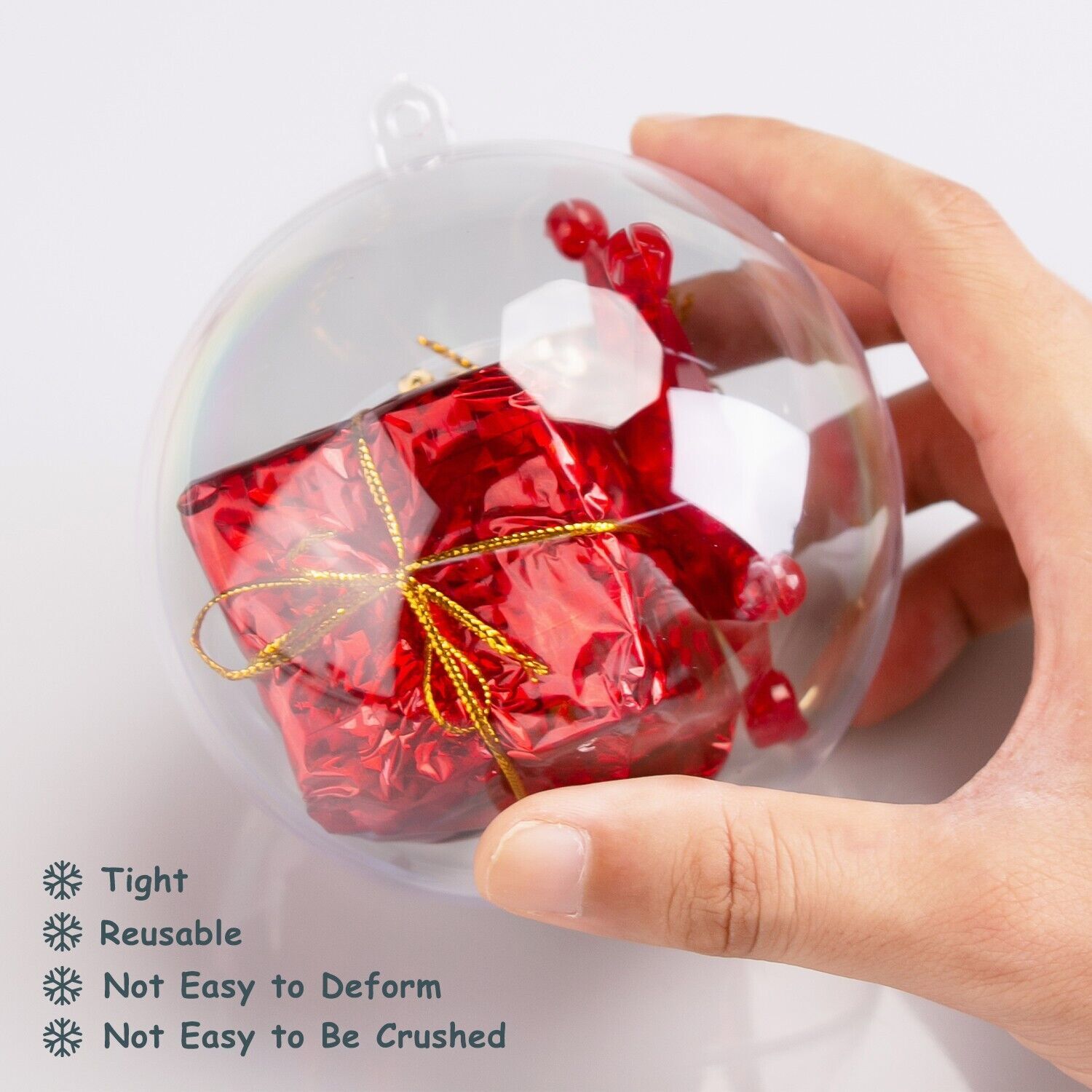Clear Plastic Ball Baubles Sphere Fillable Christmas Ornament Craft