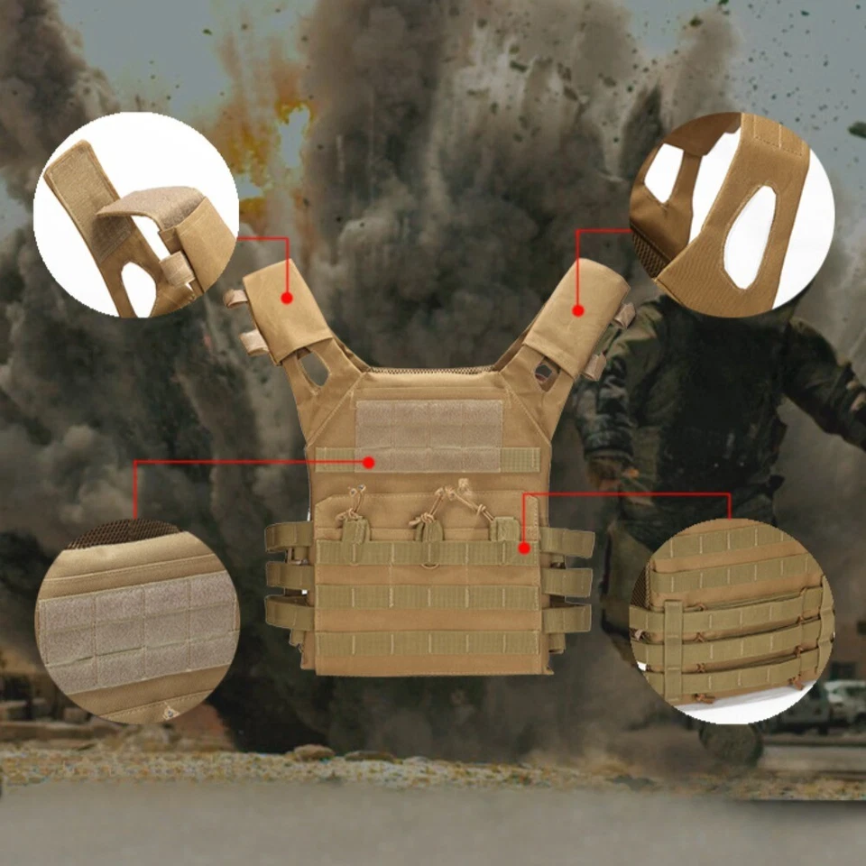 Chaleco Modular Táctico Molle Exterior Multifuncional Ajustable Alto Rendimiento Foto 2 de 4