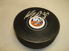 Kyle Okposo Signed New York Islanders Hockey Puck Autographed 1B