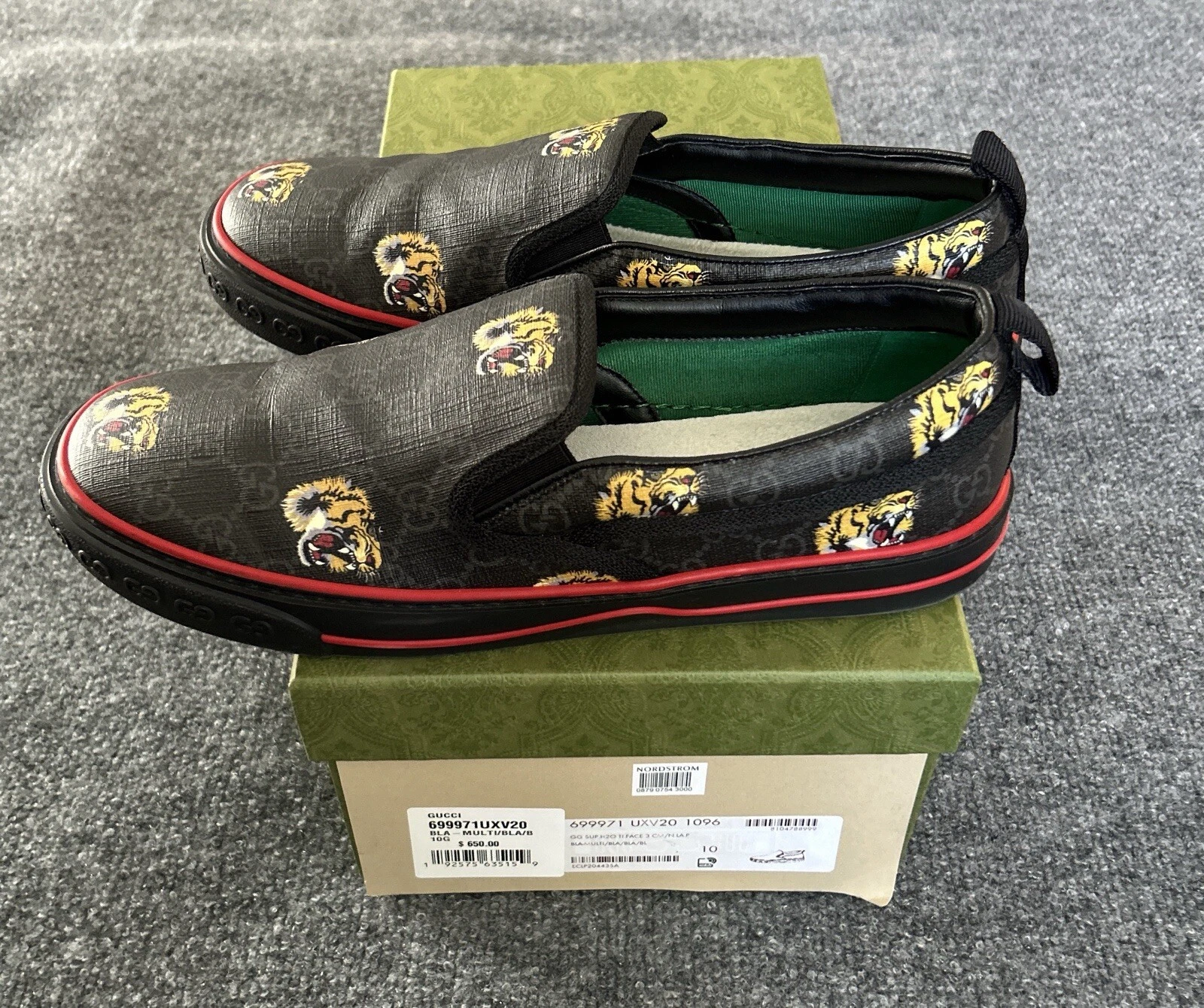 GUCCI GG SUPREME H2O TIGER FACE TENNIS 1977 taille 10 homme