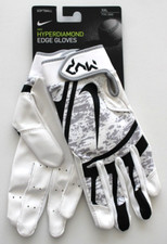 Nike Hyperdiamond Edge Batting Gloves Mens 2XL White/Grey/Black