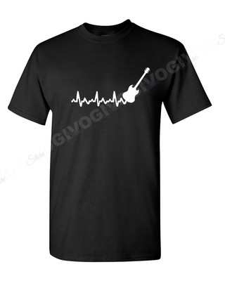 Guitar Life Line Shirt Music Musician Tshirt Short Sleeve Tee Best Friend Gifts