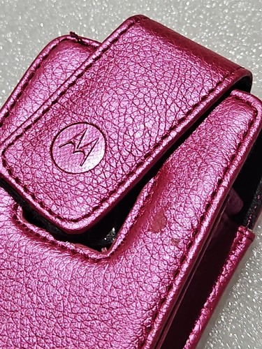 Genuine Motorola Pink Leather Fashion Pouch (No Strap) V3 RAZR V3i - Grade B - Picture 4 of 5