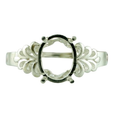 Semi Mount 925 Sterling Silver Fine Ring Oval New Year Faceted Cut Party Jewelry