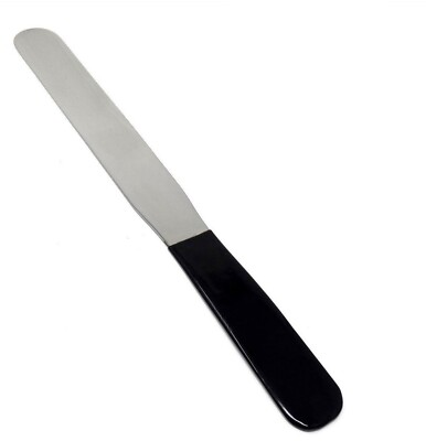 8 Inch Stainless Steel Lab Spatula with Polyvinylchloride (PVC) Comfort Handle 