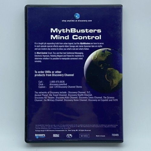 Mythbusters: Mind Control DVD OOP 2005 Discovery Channel Science Reality TV - Picture 2 of 4