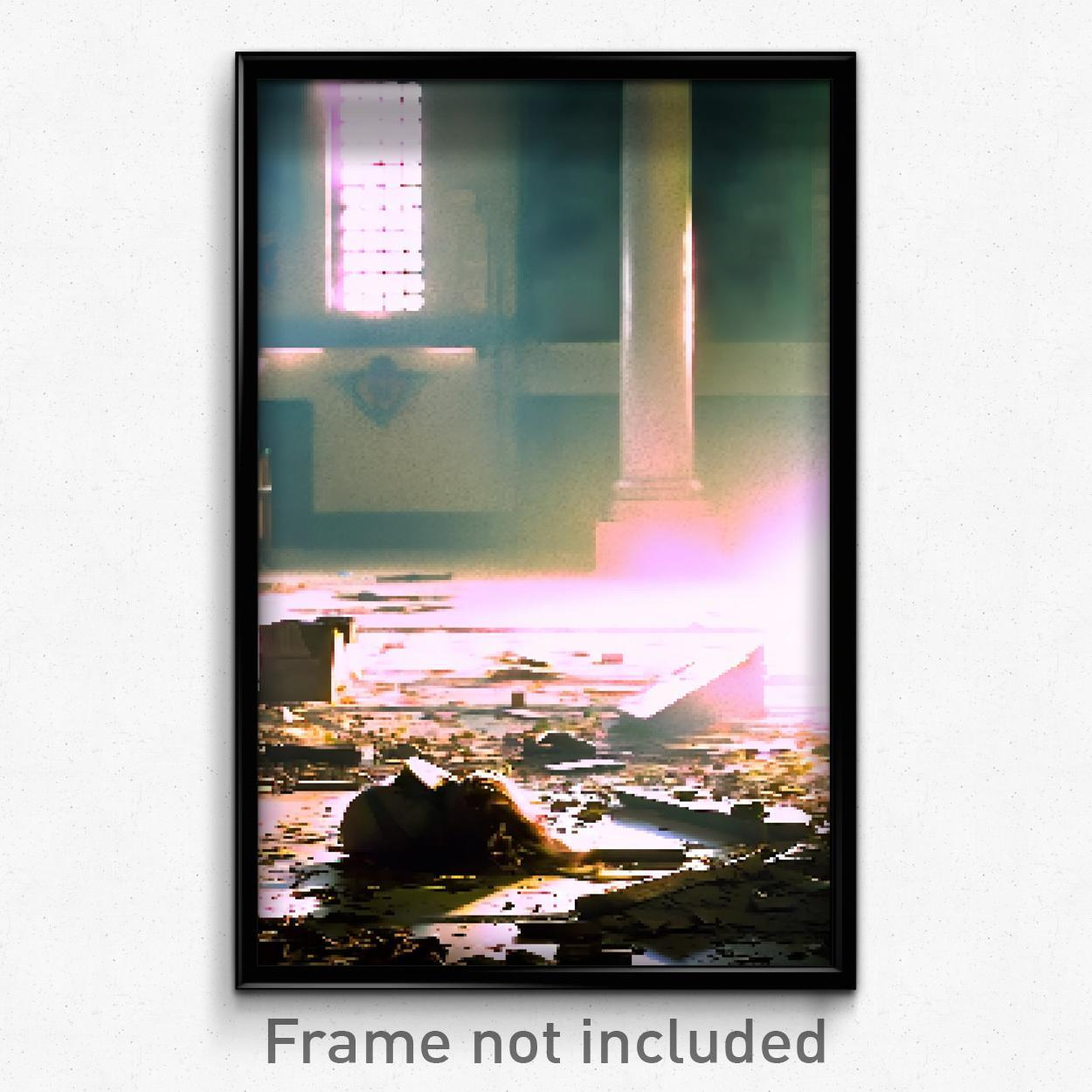 Pixel Art Poster - Measly Remains (8 Bit Psychedelic Trippy Video Game Print)