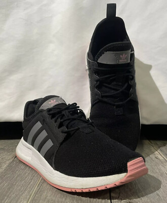 Women's Adidas Black White Pink Running Shoes Sneakers Size