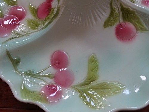 DISH TRAY FOR CUPCAKES MAJOLICA SAINT CLEMENT FRANCE - Picture 4 of 9
