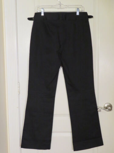 ANTHROPOLGIE Black BOOTCUT COTTON PANTS by POLECI w/ BELT BUCKLE Closure 8 - Picture 3 of 7