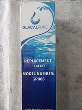 Glacial Pure Refrige Replacement Water Filter GP006 look on box for model #