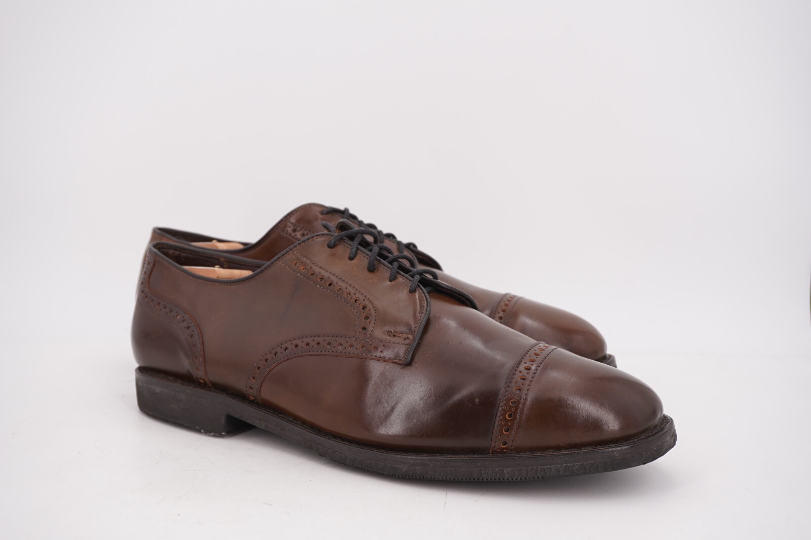 $845 | ALLEN EDMONDS BENTON 15 D CAP TOE BLUCHER BROWN CIGAR SHELL CORDOVAN image 5