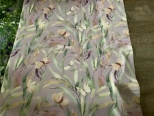 Halb Panama Tischdecken/ Taschen/ Deko Stoff Blumen auf flieder 50x140cm Neu