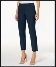 Charter Club Petite Newport Tummy-Control Cropped Pants, Navy 6P