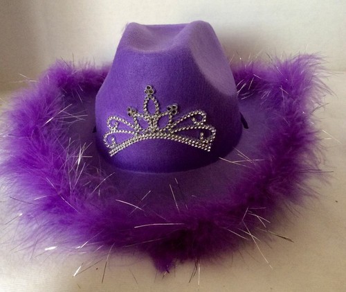 COWBOY HAT PURPLE WITH LIGHT UP TIARA 
