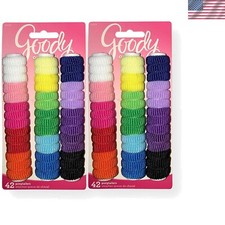 Fashionable Ouchless Tiny Terry Ponytail Holders, 2 Packs of 42 Mixed Colors