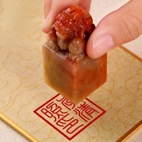 Customized Shoushan Stone Seal Chinese Cute Carving Seals Calligraphy Box - Picture 1 of 17