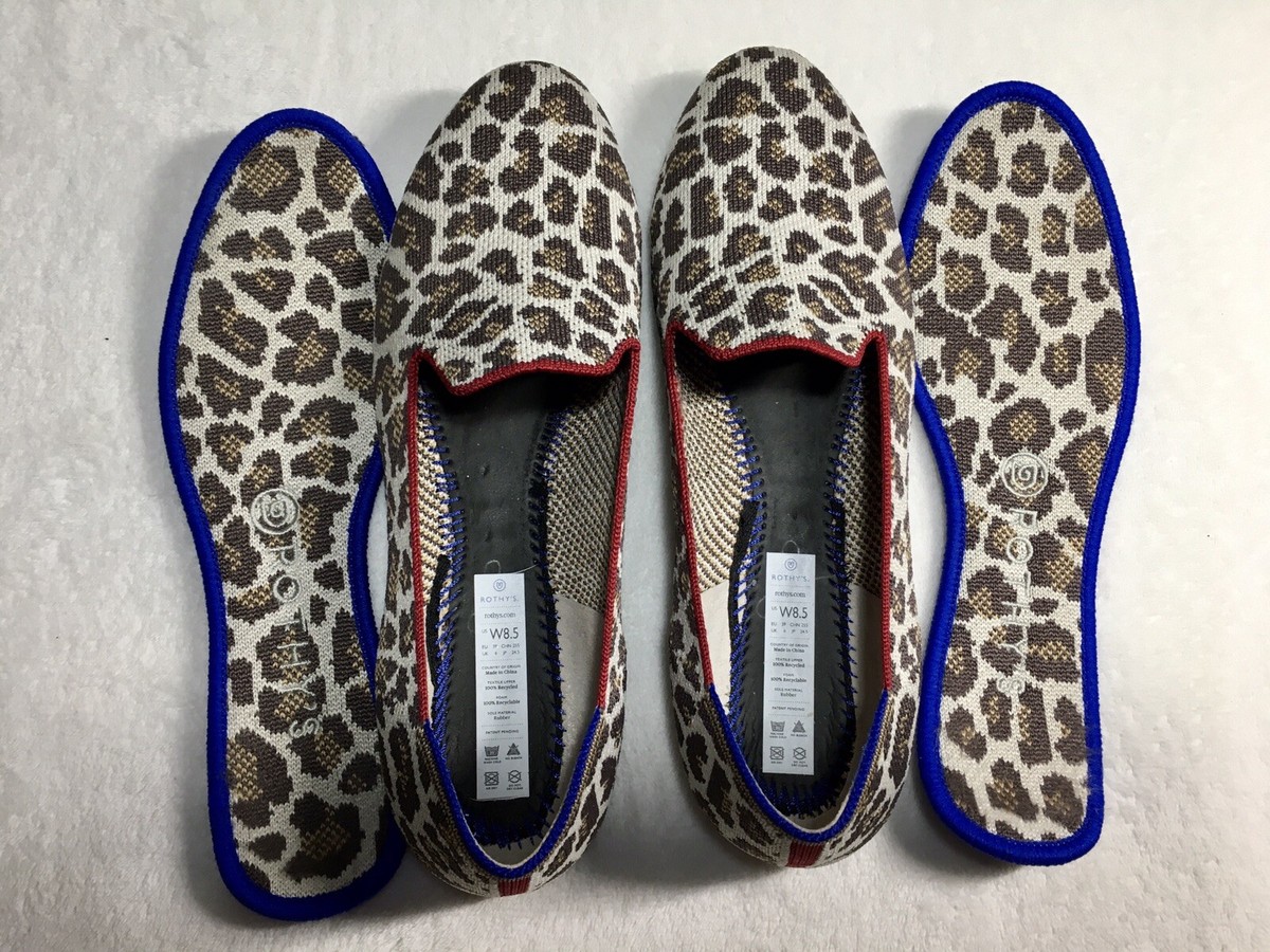 Rothys Mocha Spot Animal Leopard Print Round Toe Flat Shoe  display picture 1