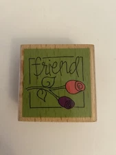 Studio G Kolette Hall Friend Flower Wood Mounted Rubber Stamp EUC RS13