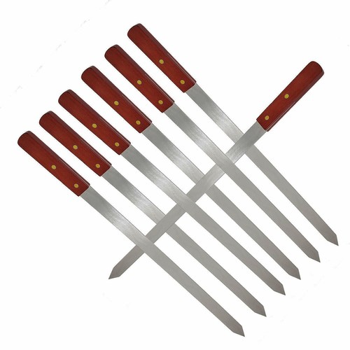Edelstahl Adana Kebab Grillspieße 60cm Holzgriff Schaschlikspieße Fleischspieß - Bild 10 von 20