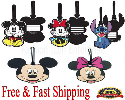 Fashion Minnie And Donald Duck Soft Leather Luggage Tags With Privacy Cover 1-4 Pcs Choose Suit For Travel,Vacation Fashion Minnie And Donald Duck Soft Leather Luggage Tags With Privacy Cover 1-4 Pcs Choose Suit For Travel,Vacation