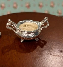 Dollhouse Miniature Silver Dish with Handles by Falcon Miniatures