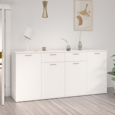 vidaXL Sideboard Hochglanz-Weiß 160x36x75 cm Holzwerkstoff