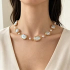 Baroque Freshwater Pearl Necklace Women Vintage Accessory Jewelry Choker Fashion