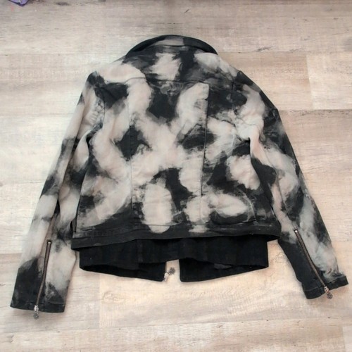 MAISON SCOTCH Jacket Womens SMALL Tye Die Short Biker Style Zip Size 3 - Picture 2 of 11