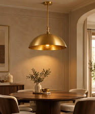 Brass Pendant Light Modern Dome Ceiling Light Handmade Brass Hanging Lamp 18inch