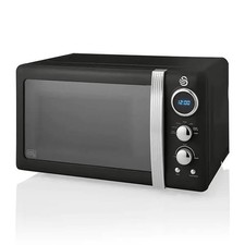 Image of Swan Retro Black 800W Digital Microwave