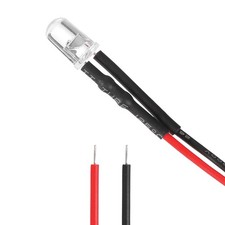 50 Pcs 5mm Pre Wired LED Light Emitting Diodes, 3-6V 20mA Blinking Red