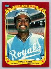 1986 Fleer Star Stickers - #127 Frank White | Kansas City Royals EX
