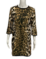 MNG Suit women's shift dress animal print 3/4 sleeve size 2
